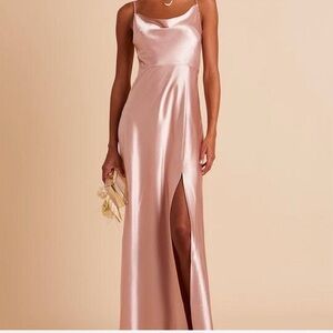 Birdy Grey Pink and Gold Slit Maxi Gown